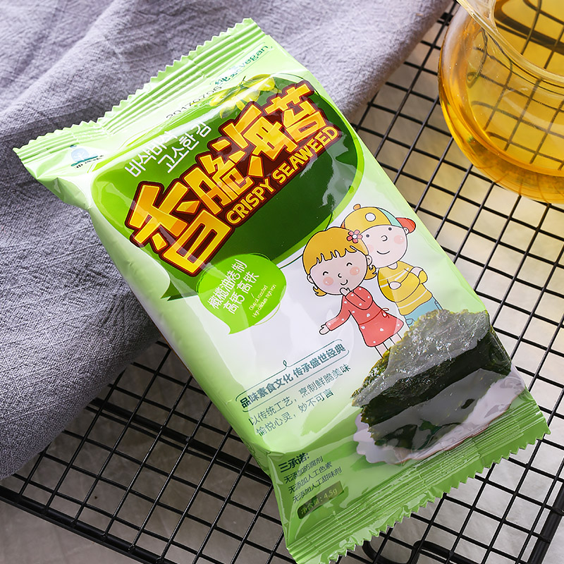 【布达哈】香脆海苔 13.5克x5袋 纯素  营养美味 青岛海苔 零添加 零食  