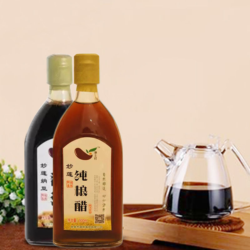 【妙莲】纳豆酱油3瓶+纯粮醋3瓶 500mLx6瓶 精选原料 营养丰富 口感香醇 匠心制作